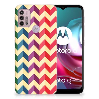 Motorola Moto G30 | G10 | TPU bumper | Zigzag Multi Color