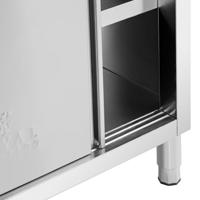 Royal Catering Onderkast van roestvrij staal met dubbele opening Eco 180 x 60 cm 500 kg - Keukenkast, onderkast, met werkblad - thumbnail