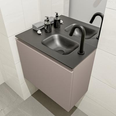 MONDIAZ OLAN 60cm toiletmeubel smoke. LEX wastafel urban rechts 1 kraangat