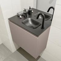 MONDIAZ OLAN 60cm toiletmeubel smoke. LEX wastafel urban rechts 1 kraangat - thumbnail