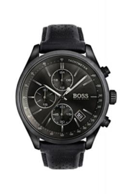 Horlogeband Hugo Boss HB1513474 / HB1513550 / HB659302762 Leder Zwart 22mm