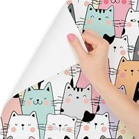 Fotobehang - Kleurrijke cartoon katten, ook mooi voor in een kinderkamer, 11 maten, inclusief behanglijm - thumbnail