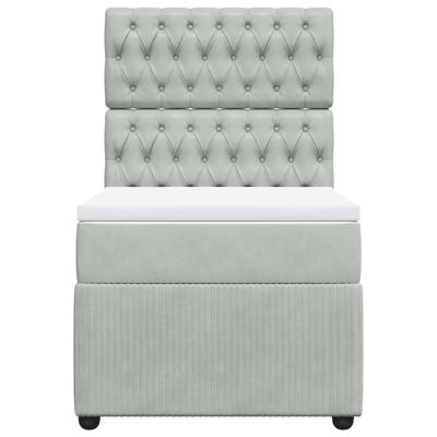Boxspring met matras fluweel lichtgrijs 140x190 cm