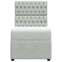 Boxspring met matras fluweel lichtgrijs 90x190 cm - thumbnail