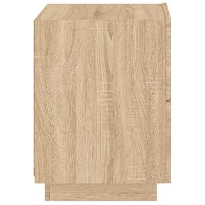 Nachtkastje met LED-verlichting bewerkt hout sonoma eikenkleur