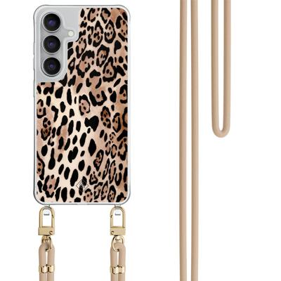 Samsung Galaxy S25 FE hoesje met beige koord - Golden wildcat