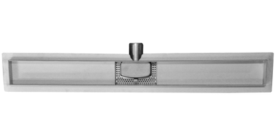 Wiesbaden RVS douchegoot+flens zonder rooster 100x7