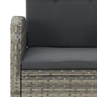 9-delige Tuinset met kussens poly rattan grijs - thumbnail