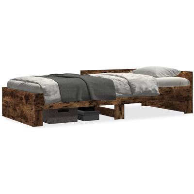Bedframe zonder matras hout gerookt eikenkleurig 75x190 cm Bedframe zonder matras hout gerookt eikenkleurig 75x190 cm