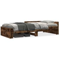 Bedframe zonder matras hout gerookt eikenkleurig 75x190 cm - thumbnail