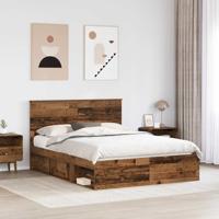 Bedframe met hoofdeinde Oudhout 150 x 200 cm Massief grenenhout - thumbnail