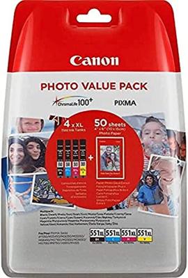 Canon Foto Valuepack CLI-551XL inkt Canon Foto Valuepack CLI-551XL inkt