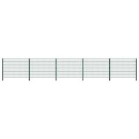 Schuttingpaneel met palen 8,5x1,2 m ijzer groen - thumbnail