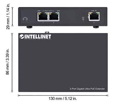 INTELLINET 2-poorts GIGABIT Ultra POE-EXTENDER 60W UM 100M