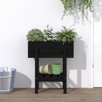 VidaXL Plantenbak 62x30x69 cm massief grenenhout zwart - thumbnail