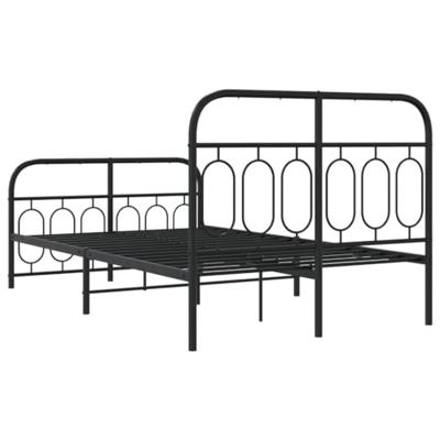 Bedframe met hoofd- en voeteneinde metaal zwart 120x200 cm