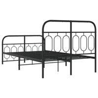 Bedframe met hoofd- en voeteneinde metaal zwart 120x200 cm - thumbnail