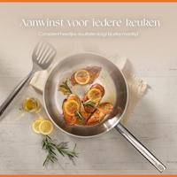 ELLE Gourmet Moderne Koekenpan - Ø 24 cm - Zonder anti-aanbaklaag - RVS - thumbnail