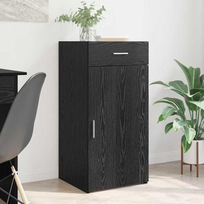 Dressoir met lade Zwart eiken 42,5 x 40 x 93 cm Bewerkt hout Dressoir met lade Zwart eiken 42,5 x 40 x 93 cm Bewerkt hout