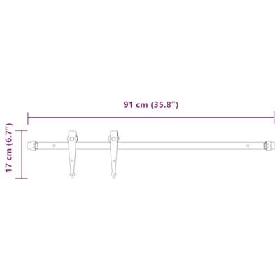 VidaXL Ophangset voor schuifdeur 91 cm koolstofstaal VidaXL Ophangset voor schuifdeur 91 cm koolstofstaal