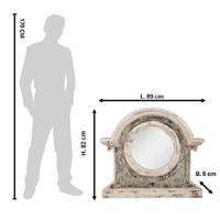 Clayre & Eef Spiegel 89x8x82 cm Beige Bruin Glas Hout Rond - thumbnail