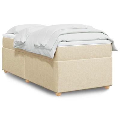 Boxspring met matras stof crèmekleurig 100x200 cm