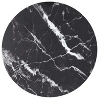 VidaXL Tafelblad ø40x0,8 cm gehard glas met marmeren design zwart - thumbnail