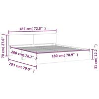 Bedframe met hoofdeinde grijs sonoma eikenkleurig 180x200 cm - thumbnail