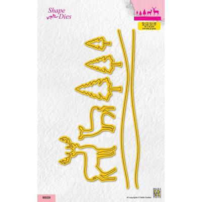 Nellie's Choice • shape dies dennenbomen en rendieren 7st.