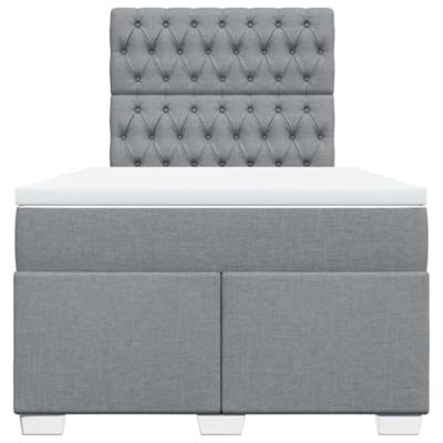 Boxspring met matras stof lichtgrijs 120x190 cm