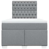 Boxspring met matras stof lichtgrijs 120x190 cm - thumbnail