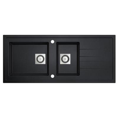 Inbouw Spoelbak Uitstortgootsteen Van Marcke Go Molto 117x50 cm Polyester Zwart