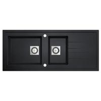 Inbouw Spoelbak Uitstortgootsteen Van Marcke Go Molto 117x50 cm Polyester Zwart - thumbnail