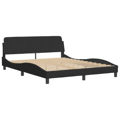 Bed met matras fluweel zwart 180x200 cm