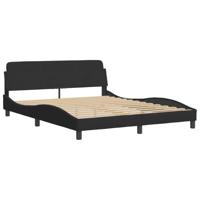 Bed met matras fluweel zwart 180x200 cm - thumbnail