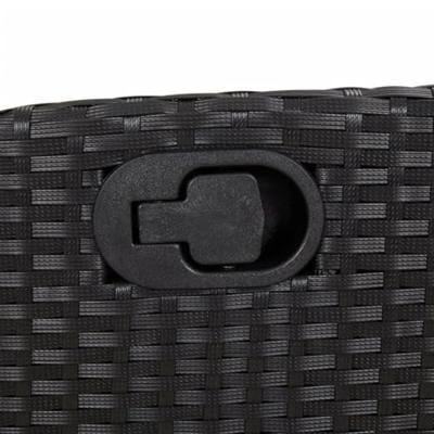 Tuinstoel verstelbaar met kussens poly rattan zwart