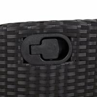 Tuinstoel verstelbaar met kussens poly rattan zwart - thumbnail