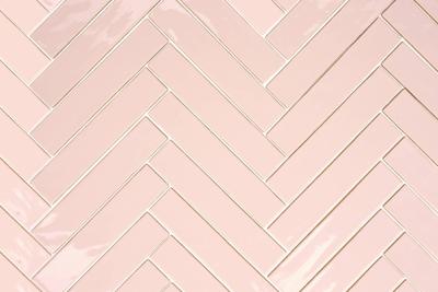Wandtegel roze visgraat Sartoria Vernici 25x5cm baby pink glans gerectificeerd