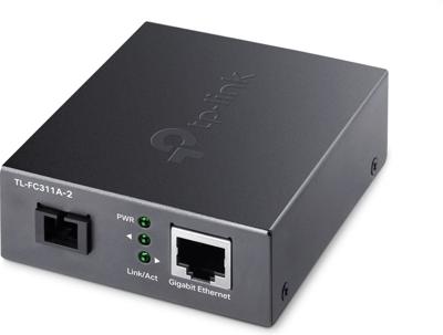 TP-Link Gigabit WDM Media Converter, Auto-negotiation, Extends fiber distance up to 2 km, Plug and play (TL-FC311A-2)