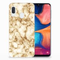 Samsung Galaxy A20e TPU Siliconen Hoesje Marmer Goud - thumbnail