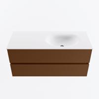 MONDIAZ VICA 110cm badmeubel onderkast Rust 2 lades. Wastafel MOON rechts 1 kraangat, kleur Talc. - thumbnail