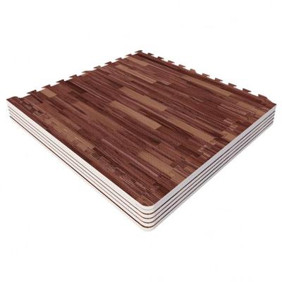 Sportschool Vloer Beschermingsmatten 6 matten + 12 eindstukken - Donkere houtkleur