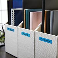 Dymo D1 Tape Cassette 12 mm x 7m zwart op blauw 45016 - thumbnail