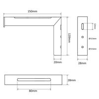Set van 2 projectieschermhaken Maclean, max. belasting 25KG (voor set), staal - thumbnail