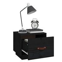 Nachtkastjes 2 st 40x34x35 cm massief grenenhout zwart - thumbnail