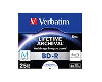Verbatim MDISC BD-R met 25 GB - 4x brandsnelheid, duurzame Blu-Ray Disc, 5 Pack Jewel Case, zilver - thumbnail