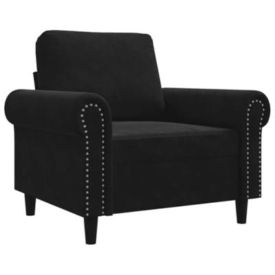 Fauteuil 60 cm fluweel zwart