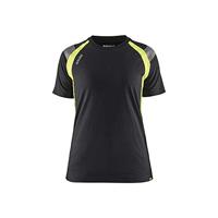 Blåkläder Dames T-Shirt Visible 34021030 | Zwart/High-Vis Geel | Maat XS - 7330509707463 - thumbnail