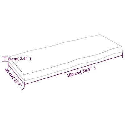 Bureaublad 100x40x6 cm onbehandeld massief eikenhout