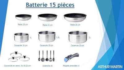 Inductiekookset - Arthur Martin - AM1275 - Roestvrij staal - 15-delig - Afneembare handgreep - Alle kookplaten inclusief inductie Inductiekookset - Arthur Martin - AM1275 - Roestvrij staal - 15-delig - Afneembare handgreep - Alle kookplaten inclusief inductie